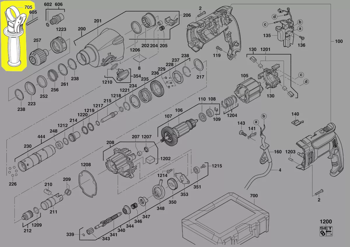Poignée supplémentaire réf. 4931412160 AEG